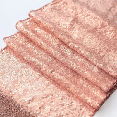 Corredor de mesa de satén con lentejuelas de 12" x 108" para decoración de banquetes de boda de Navidad Foto 1 de 4