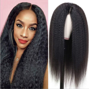 AA Black Fashion Hair Front Wig Lace Womens Brazilian Human Long Curly Wavy Wigs