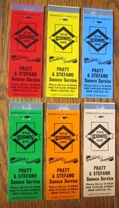 PRATT & STEFANO SUNOCO GAS STATION MATCHBOOK COVERS: NEW CASTLE PA MATCHCOVERS B - Picture 1 of 2