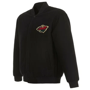 NHL Minnesota Wild JH Design Wool Reversible Jacket With 2 Front Logos  - Picture 1 of 4