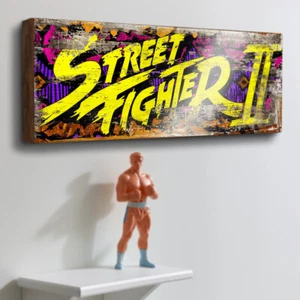 Street Fighter II Retro Arcade Game Sign Vintage Style Video Gaming Wood Sign - Picture 1 of 4