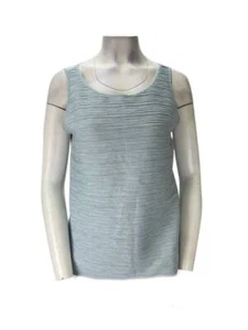 Ann Taylor Women's Light Blue Pleated Front Sleeveless Top Size M NWD No Tags  - Picture 1 of 4