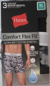 Hanes 3 etikettlose Boxershorts Herren XL 40-42 normale Länge Komfort Flex Fit - Bild 1 von 7