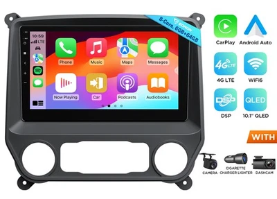 GMSX6S2 8Core Android 10.1" Car Stereo GPS Navi Head Unit CarPlay For GMC Sierra - Image 1 of 4