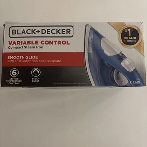 BLACK+DECKER IR20V: Plancha de vapor compacta de control variable - azul y blanco - Imagen 1 de 5