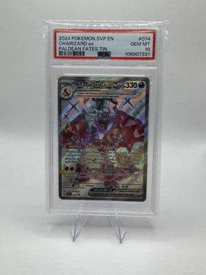 Charizard ex 074 Sv: Scarlet & Violet Paldean Fates Promo Card Holo PSA 10 - Image 1 of 2