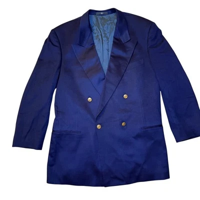 Valentino Uomo Saks Fifth Ave Blazer Navy Blue Cashmere Wool Italy 44R Jacket - Image 1 of 4