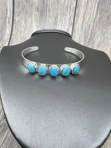 Jay King Mine Finds .925 5 Stone Turquoise Cuff Bracelet NIB 7" - Picture 1 of 9