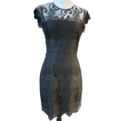 Vestido BB Dakota LBD Sexy Ajustado Encaje Escote Transparente Recortado Espalda Negro Mujeres S  Foto 1 de 4