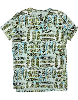 MAUI AND SONS Mens Abstract Pattern T-Shirt Top Medium Blue Cotton CR06 - Image 1 of 4