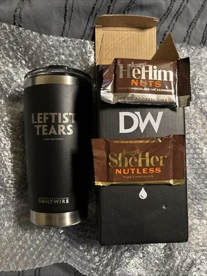 The Daily Wire Leftist Tears 20 oz. Vaso de viaje de acero y Bonus Jeremy’s Chocol Foto 1 de 2