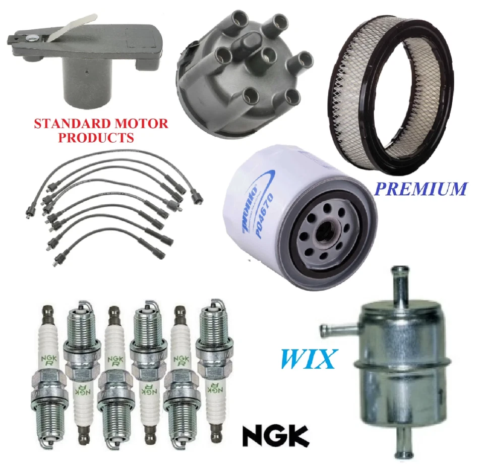 Tune Up Kit Filters Cap Spark Plugs Wire For CHRYSLER LEBARON L6; 3.7L 1980-1981 - Image 1 of 1