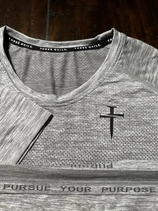T-shirt tre unghie senza cuciture uomo grande grigia Activewear performance maglietta elasticizzata - Foto 1 di 7