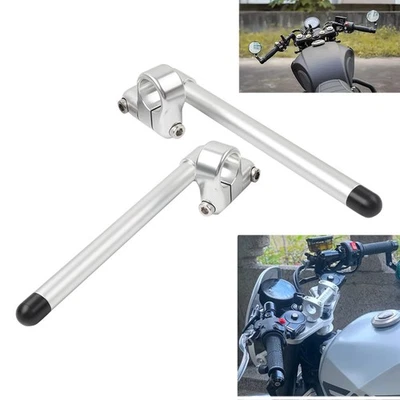 36MM Cafe Racer Bars 7/8" Motorrad Universal Clip-On Lenker Gabel Rohr Chrom - Image 1 of 4
