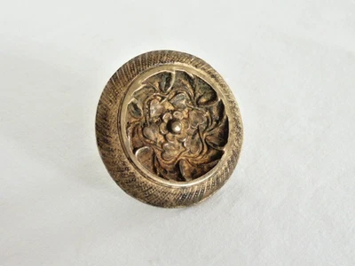 Poignée ou bouton ancien en laiton ou bronze style Empire ø 51 mm pour meuble - Photo 1/4