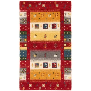 Alfombra persa anudada a mano Gabbeh 121x73 cm Orient Wolle Carpet Rug roja - Imagen 1 de 7