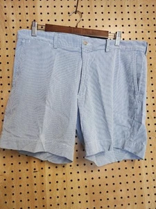 Polo Ralph Lauren Blue Cotton Striped Regular Fit Summer Shorts Mens 36 - Picture 1 of 9