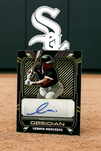 2021 Panini Chronicles Obsidian Autograph Rookie #O-YM Yermin Mercedes White Sox - Picture 1 of 3