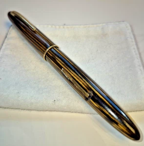 Vintage W. A. Sheaffer’s Pen Co. Brown Stripes 5” Fountain Pen With #33 14K Gold - Picture 1 of 8