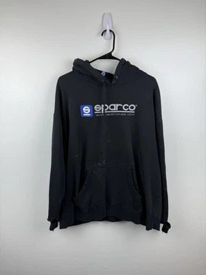 Винтажный состаренный Sparco черный толстовка с капюшоном толстовка пуловер толстовка с капюшоном размер XL - Изображение 1 из 4