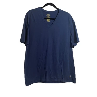 Ralph Lauren Polo Shirt Classic Logo V Neck Tee Mens XL Classic Fit Blue - Image 1 of 4