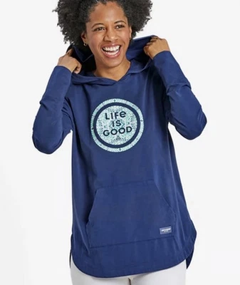 Sudadera con capucha Life Is Good L/S WM L azul Gorpcore senderismo al aire libre Foto 1 de 4