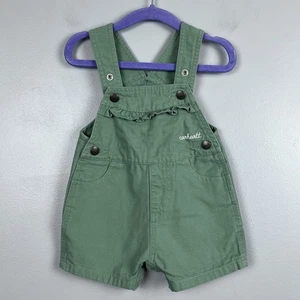 Carhartt Toddler Girl Green Adjustable Snap Bib Coveralls Size 12M; Baby - Picture 1 of 10