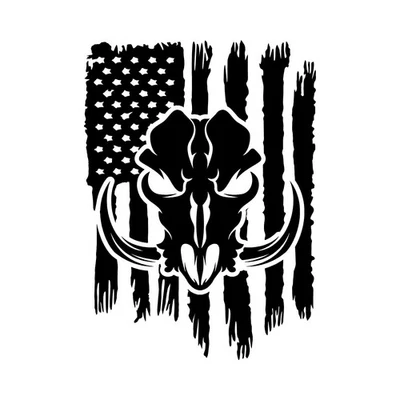 STICKER DECAL VINYL Distressed American Flag Wild Boar Pig Hunter Hunting Decal Sticker