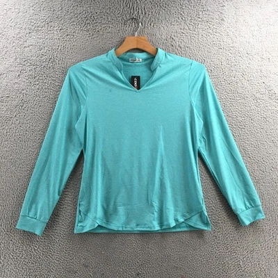 Camiseta Top Coolrun Active Manga Larga Mujer Grande Azul Teal Pullover NUEVA Foto 1 de 4
