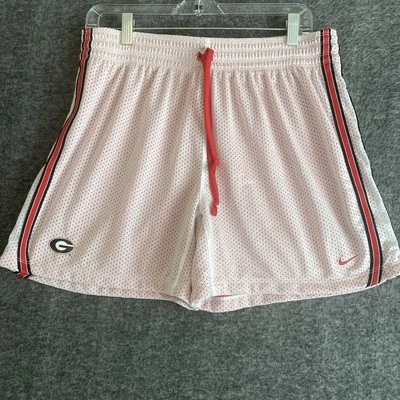 Georgia Bulldogs Shorts Mens Medium White Red NCAA Basketball Nike Dri Fit Mesh - Image 1 of 4