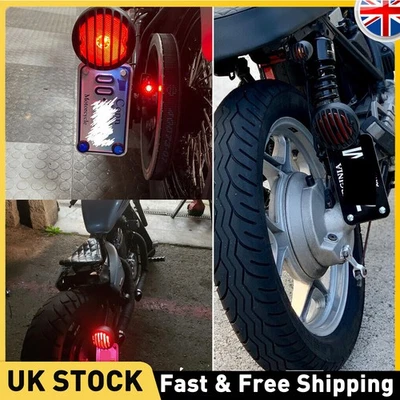 Side Mount License Plate Bracket + LED Tail Light For Honda Yamaha Honda Bobber - Image 1 of 4