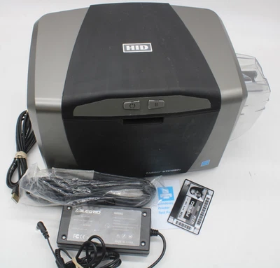 HID Fargo DTC1250e USB Color Card Printer X001800-1 w/ Power Supply - TESTED! - Image 1 of 4