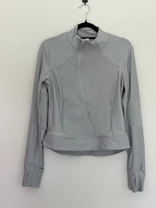 Mondetta Activewear graue Jacke mit Reißverschluss Größe M Damen gerippt Biker Style - Bild 1 von 10
