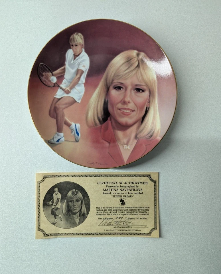Martina Navratilova Autographed Signed Hackett American 8 &1/2 Inch Plate COA - Image 1 of 4
