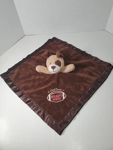Baby Starters Dog Rattle Lovey Brown Football Draft Pick Satin Lined 14.5" - Picture 1 of 7