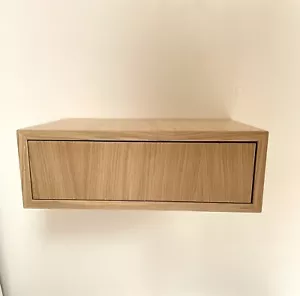 Comodino Pensile Sospeso un cassetto in Legno Elegante Design Moderno Minimal - Foto 1 di 3