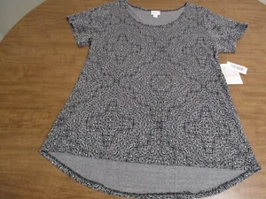 LULAROE KLASSISCHES T-SHIRT SCHWARZ-WEISS GRÖSSE LARGE - Bild 1 von 3