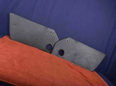 Par de paneles interiores de puerta derecha e izquierda Porsche 911 de cuero sintético negro 1974-1977 Foto 1 de 4