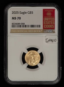 2025 G$5 1/10 oz Gold American Eagle - US Red Book Label - NGC MS 70 - SKU-G4810 - Picture 1 of 4