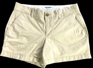Pantaloncini chino Old Navy kaki marrone beige cotone elasticizzato twill donna taglia 4 - Foto 1 di 6