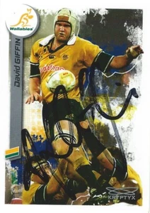 ✺Signed✺ 2003 WALLABIES Rugby Union Card DAVID GIFFIN - Foto 1 di 2