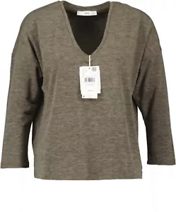 NEU! Mango Damen 3/4-langärmliges meliertes T-Shirt, braun, Gr. L - Bild 1 von 9