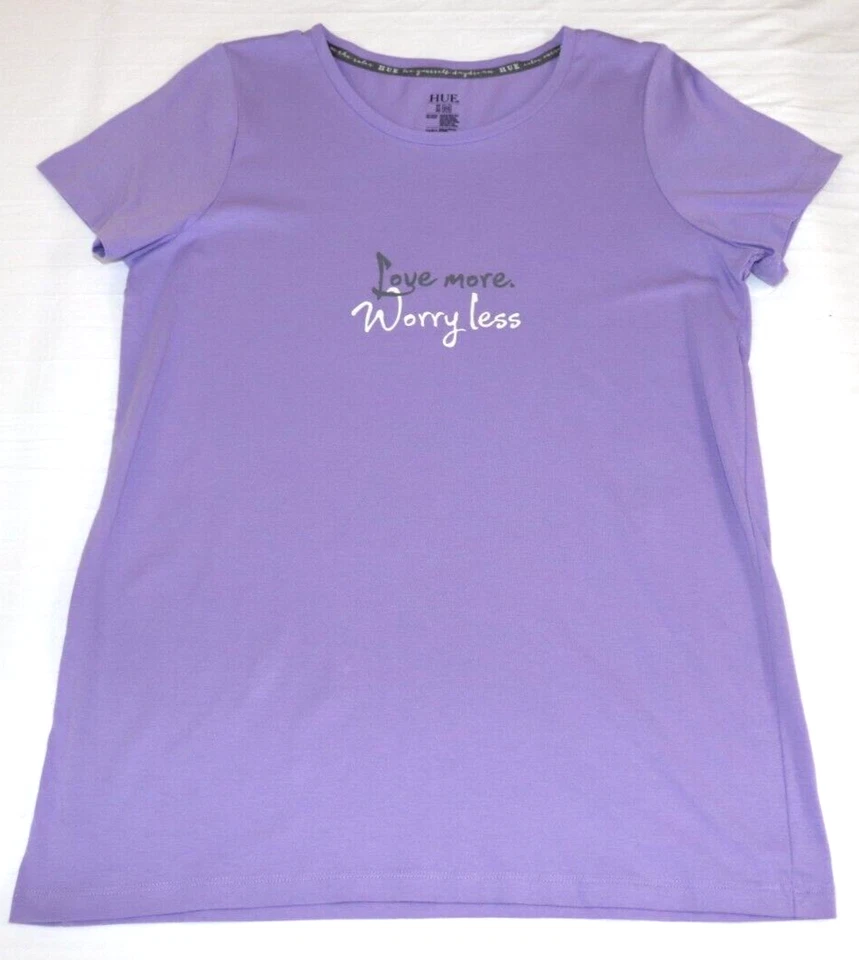 Camisa para dormir HUE para mujer manga corta violeta tulipán talla M Foto 1 de 1