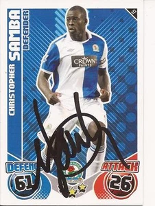 CHRISTOPHER SAMBA* SIGNED BLACKBURN 2010/2011 MATCH ATTAX TRADING CARD+COA - Picture 1 of 1