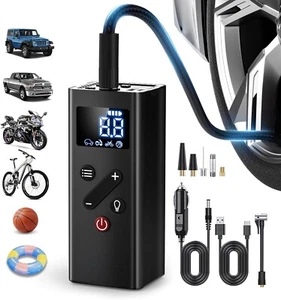 Inflador de Neumáticos 150 PSI Portátil Compresor de Aire Bomba 2500mAh Batería Linterna - Imagen 1 de 8