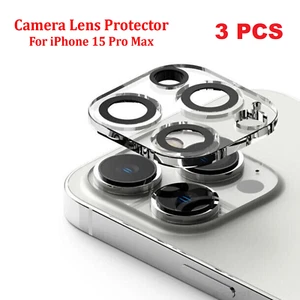 3pcs Tempered Glass Camera Lens Cover Protector For iPhone 15 Pro Max - Zdjęcie 1 z 6