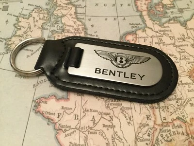 BENTLEY Key Ring Etched and infilled On Leather
