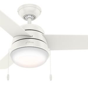 Hunter Fan 36 inch Casual Fresh White Ceiling Fan with Light Kit and Pull Chain