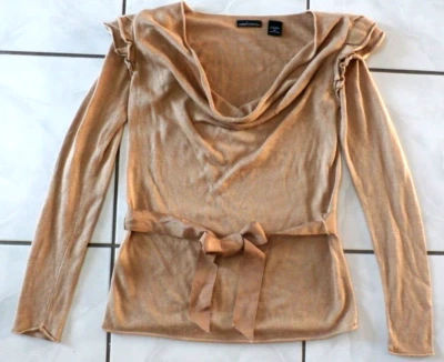 Suéter Victoria Secret Moda Internacional Seda Cachemira Marrón XS Cinturón F692 Foto 1 de 4