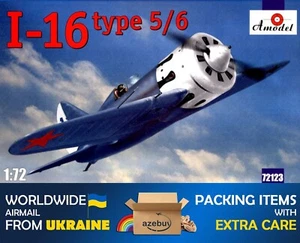 I-16 Typ 5/6 sowjetischer Kämpfer 1933 Jahr 1/72 Maßstab Kunststoff Modellbausatz Amodel 72123 - Bild 1 von 12